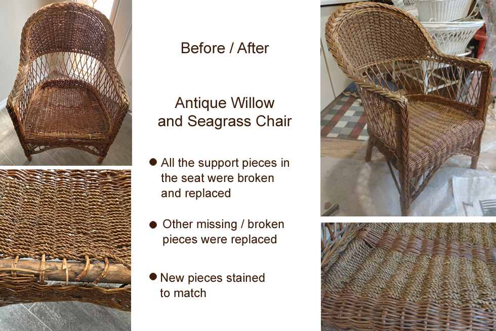 Wicker Restoration and Repair Chair Reweaving Photo Gallery